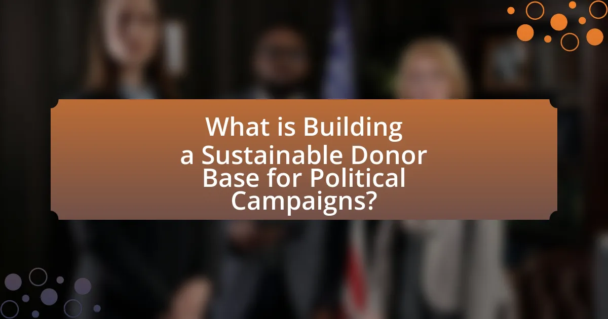 What is Building a Sustainable Donor Base for Political Campaigns?