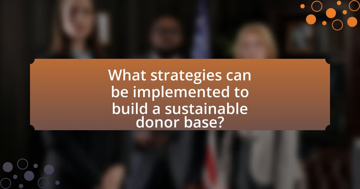 What strategies can be implemented to build a sustainable donor base?